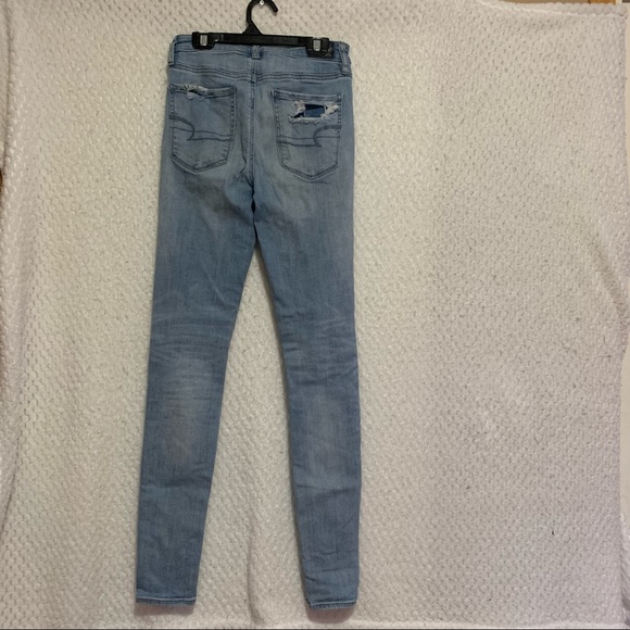 Super High Rise Skinny Distressed Jeans Size 4 American Eagle - Picture 9 of 9